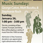 Music Sunday: George Caton, Matt Buczko, & Stephanie Roch